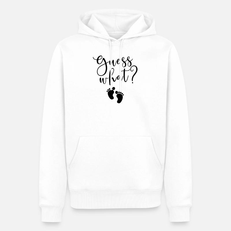 Devinez quel cadeau de grossesse - Sweat à capuche Premium bio Homme - blanc