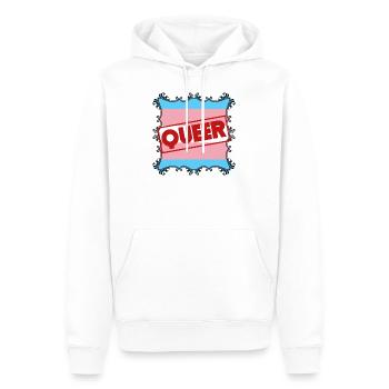 Fierté transsexuelle - Sweat à capuche Premium bio Homme - blanc - Devant - Nico (187cm)