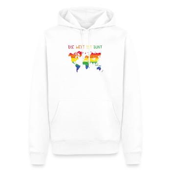 Die Welt ist Bunt LGBT Geschenk - Männer Premium Bio Hoodie - Weiß - Vorne - Nico (187cm)