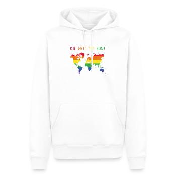 Die Welt ist Bunt LGBT Geschenk - Männer Premium Bio Hoodie - Weiß - Vorne - Nico (187cm)