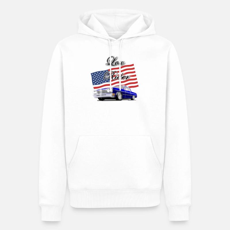 Bas cavalier - Sweat à capuche Premium bio Homme - blanc