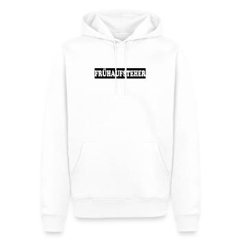 Frühaufsteher - Männer Premium Bio Hoodie - Weiß - Vorne - Nico (187cm)