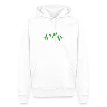 Cadeau de battement de coeur de plante végétalienne - Sweat à capuche Premium bio Homme - blanc - Devant - Nico (187cm)