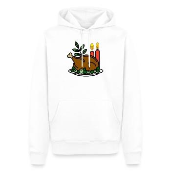 Braten, Weihnachten, Essen - Männer Premium Bio Hoodie - Weiß - Vorne - Nico (187cm)