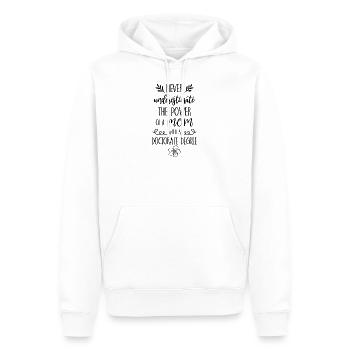 Une maman avec un doctorat - Sweat à capuche Premium bio Homme - blanc - Devant - Nico (187cm)