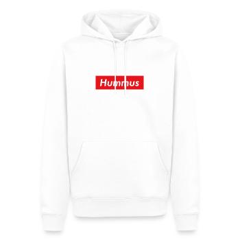 Cadeau végétalien houmous - Sweat à capuche Premium bio Homme - blanc - Devant - Nico (187cm)