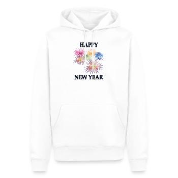 happy new year - Männer Premium Bio Hoodie - Weiß - Vorne - Nico (187cm)