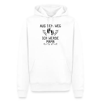 Aus dem Weg ich werde Mama Schwangerschaft - Männer Premium Bio Hoodie - Weiß - Vorne - Nico (187cm)