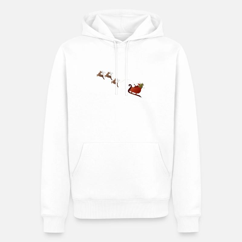 Père Noël avec le renne - Sweat à capuche Premium bio Homme - blanc