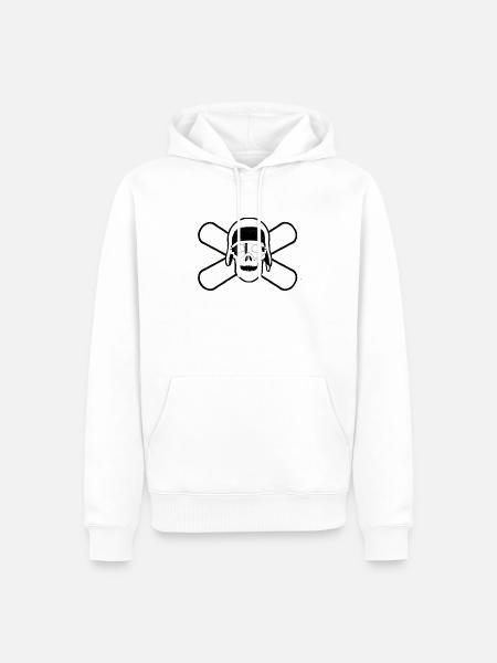 Snowboard Pirate Skull Gift - Men’s Premium Organic Hoodie - white