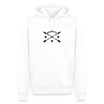 tir à l'arc - Sweat à capuche Premium bio Homme - blanc - Devant - Nico (187cm)