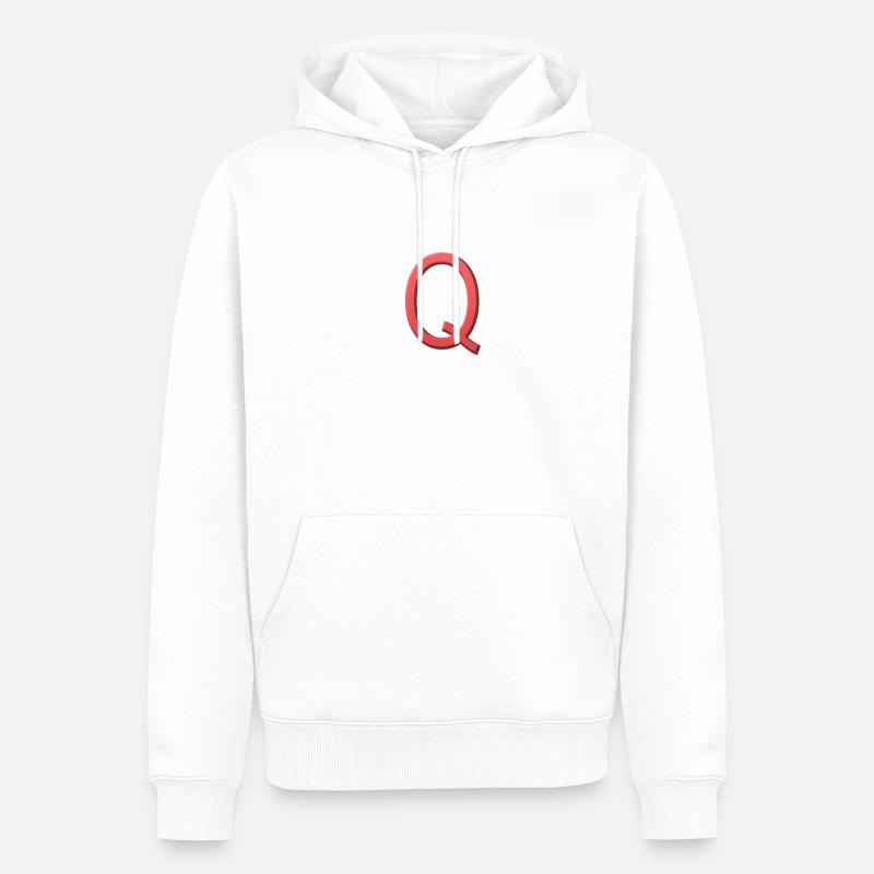 Q - Buchstabe - Männer Premium Bio Hoodie - Weiß