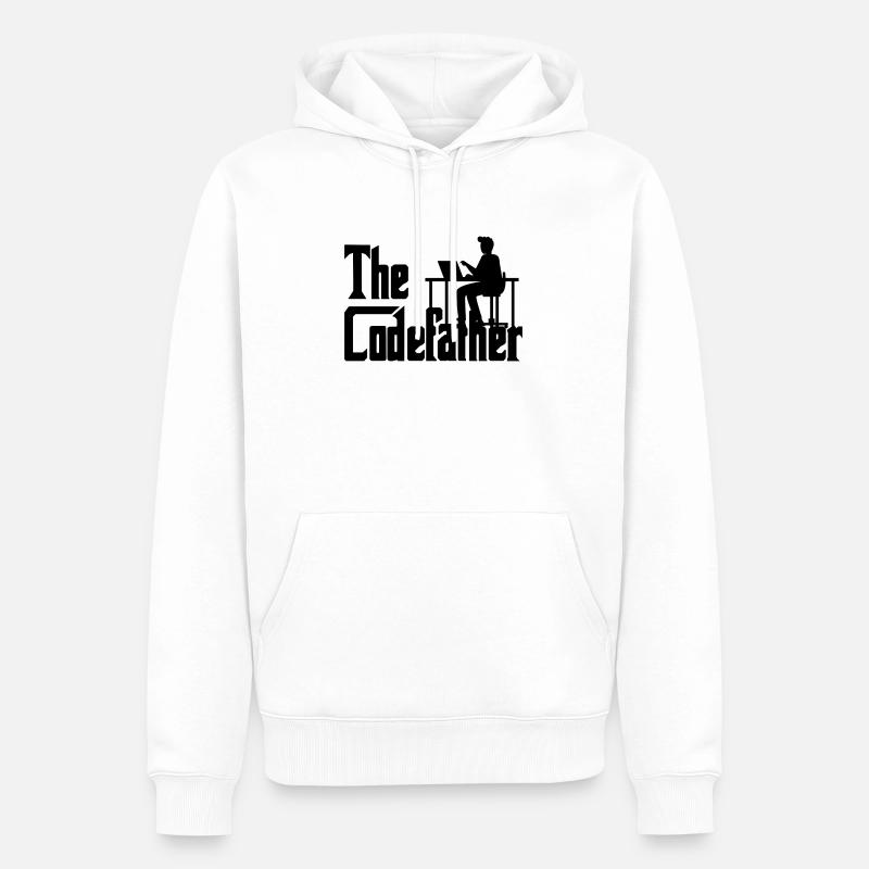 The Codefather Coding Programier Cadeau - Sweat à capuche Premium bio Homme - blanc
