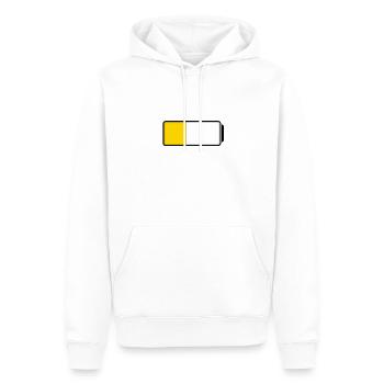 Battery (half-full / half-empty - 40%) - Männer Premium Bio Hoodie - Weiß - Vorne - Nico (187cm)