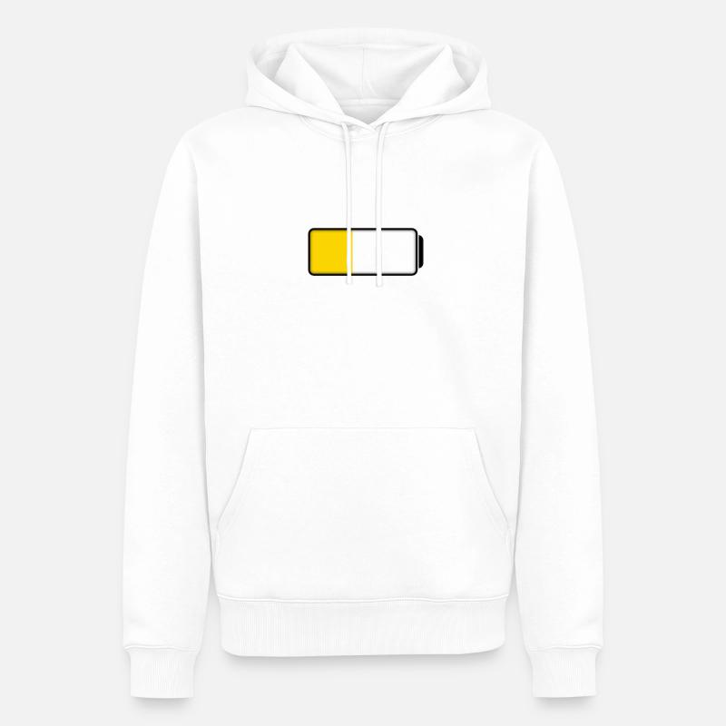 Battery (half-full / half-empty - 40%) - Männer Premium Bio Hoodie - Weiß