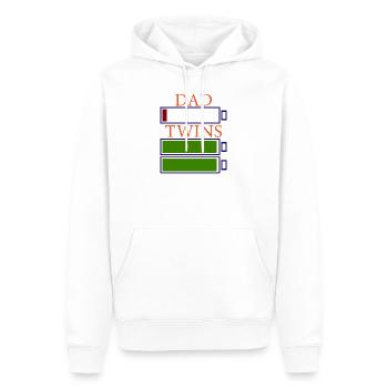 Papa jumeaux papa père cadeau de fête des pères - Sweat à capuche Premium bio Homme - blanc - Devant - Nico (187cm)