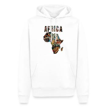 Africa - Felpa con cappuccio ecologica premium da uomo - bianco - Fronte - Nico (187cm)