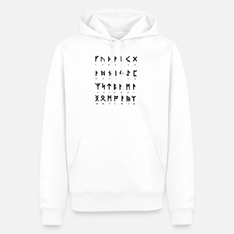 Vikinger Runen - Männer Premium Bio Hoodie - Weiß