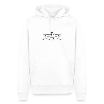 bateau de papier - Sweat à capuche Premium bio Homme - blanc - Devant - Nico (187cm)
