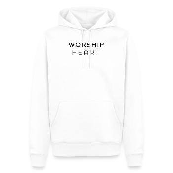 Worship Heart black - Men’s Premium Organic Hoodie - white - Front - Nico (187cm)