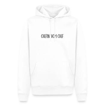 Chefin vom Chef Boss Bossin Geschenk - Männer Premium Bio Hoodie - Weiß - Vorne - Nico (187cm)