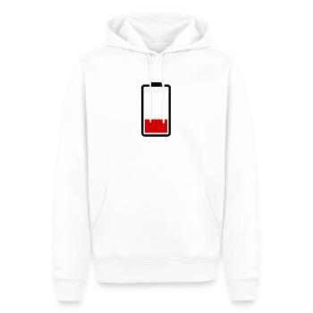 Battery Empty - Men’s Premium Organic Hoodie - white - Front - Nico (187cm)