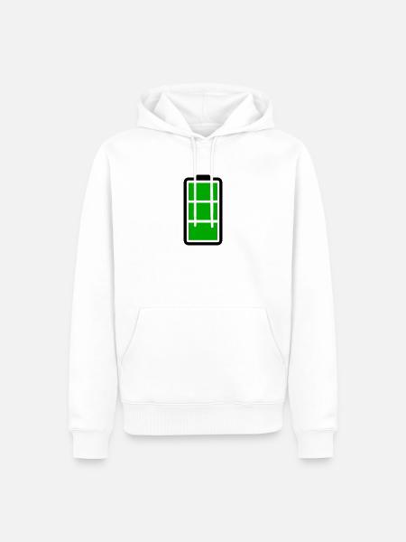 Battery full - Men’s Premium Organic Hoodie - white