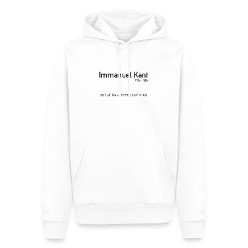 Immanuel Kant but at least Immanuel tried - Men’s Premium Organic Hoodie - white - Front - Nico (187cm)