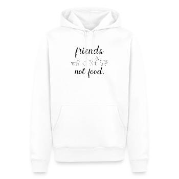 Amis, pas de nourriture végétalienne cadeau végétarien - Sweat à capuche Premium bio Homme - blanc - Devant - Nico (187cm)