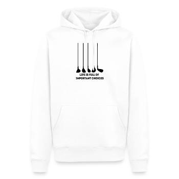 La vie est pleine de cadeaux de golf de choix importants - Sweat à capuche Premium bio Homme - blanc - Devant - Nico (187cm)
