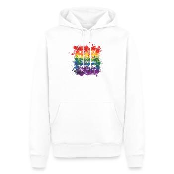 Lin Manuel Miranda Tony Sonnet Love is Love citation - Sweat à capuche Premium bio Homme - blanc - Devant - Nico (187cm)