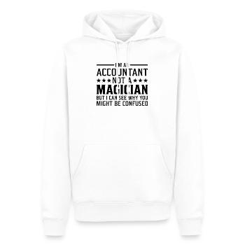 Je suis un comptable pas un comptable magicien - Sweat à capuche Premium bio Homme - blanc - Devant - Nico (187cm)