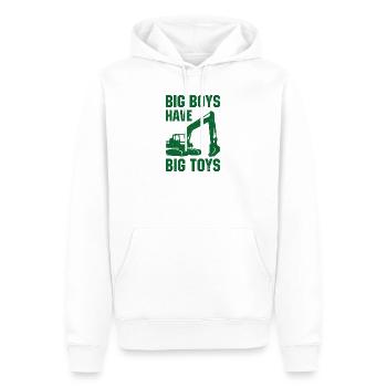 Les grands garçons ont de gros jouets pelle cadeau - Sweat à capuche Premium bio Homme - blanc - Devant - Nico (187cm)