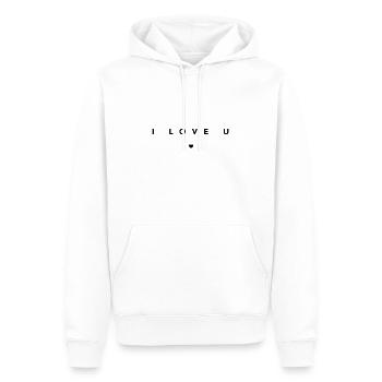 Ich liebe dich! I love u, Valentinstag geschenk, - Männer Premium Bio Hoodie - Weiß - Vorne - Nico (187cm)