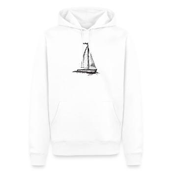 Cadeau de marin de voile de bateau de voilier - Sweat à capuche Premium bio Homme - blanc - Devant - Nico (187cm)