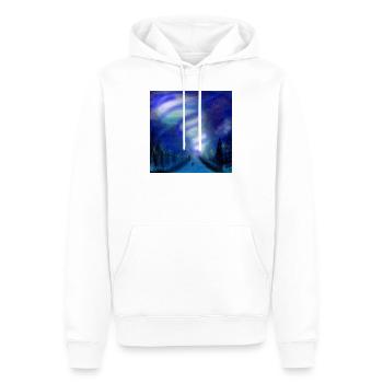 Polarlicht - Männer Premium Bio Hoodie - Weiß - Vorne - Nico (187cm)