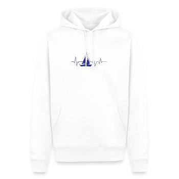 Voile pouls pulsation cadeau bateau - Sweat à capuche Premium bio Homme - blanc - Devant - Nico (187cm)