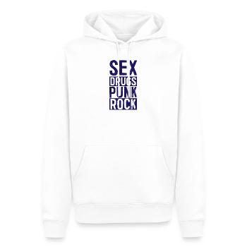 Sexe drogues punk rock punk punks anarchy - Sweat à capuche Premium bio Homme - blanc - Devant - Nico (187cm)
