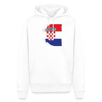Croatie Croate Hrvatska Croatie Croates Croates Croates - Sweat à capuche Premium bio Homme - blanc - Devant - Nico (187cm)