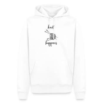 Knit Happens Shit Knit Crochet Gift - Sweat à capuche Premium bio Homme - blanc - Devant - Nico (187cm)