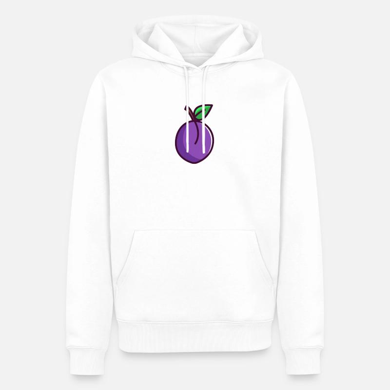 Prune - Sweat à capuche Premium bio Homme - blanc