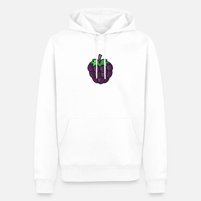 Brombeere - Männer Premium Bio Hoodie - Weiß