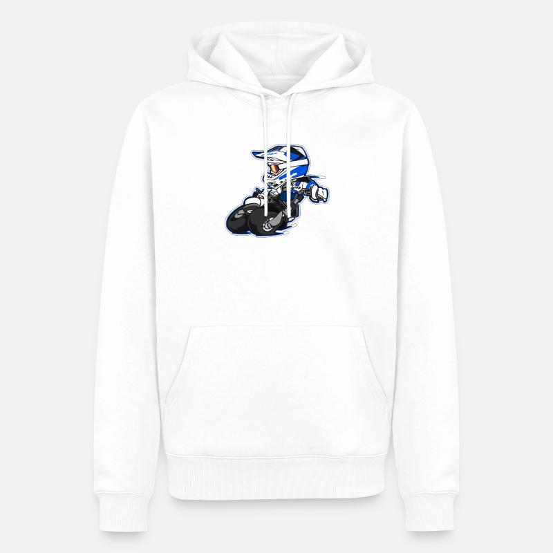 motocross - Sweat à capuche Premium bio Homme - blanc