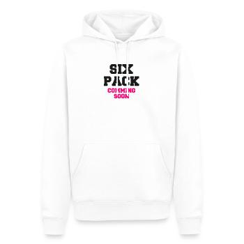 Six pack - Männer Premium Bio Hoodie - Weiß - Vorne - Nico (187cm)