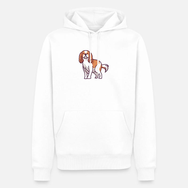 Cavalier King Charles Spaniel - Sweat à capuche Premium bio Homme - blanc