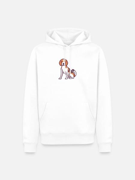 beagle - Men’s Premium Organic Hoodie - white