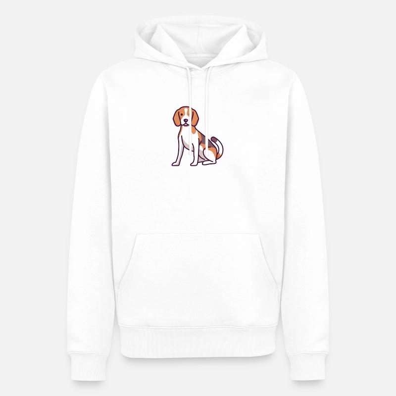Beagle - Männer Premium Bio Hoodie - Weiß