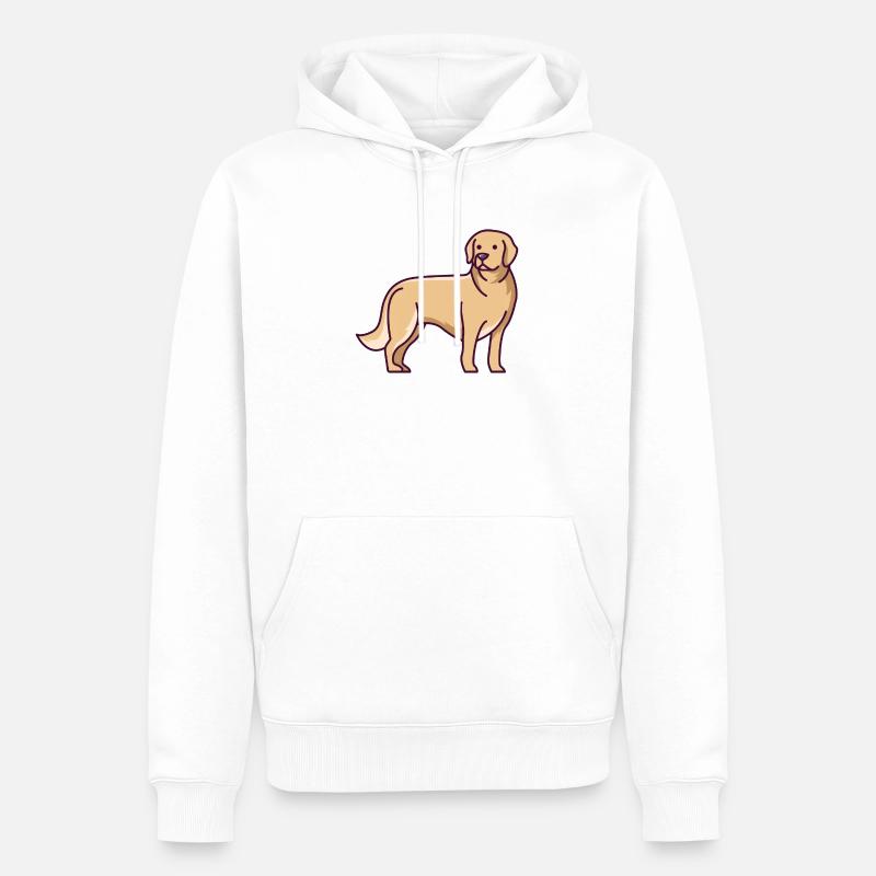 Golden Retriever - Männer Premium Bio Hoodie - Weiß