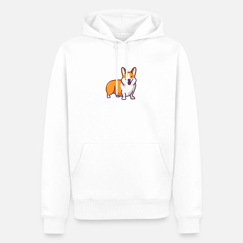 Pembroke Welsh Corgi - Männer Premium Bio Hoodie - Weiß
