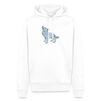 Loup de dessin animé - Sweat à capuche Premium bio Homme - blanc - Devant - Nico (187cm)